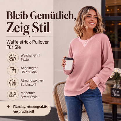 📢📢50% Rabatt!!! 🎉✨ Langarm-Oberteil aus Waffelstrick für Damen
