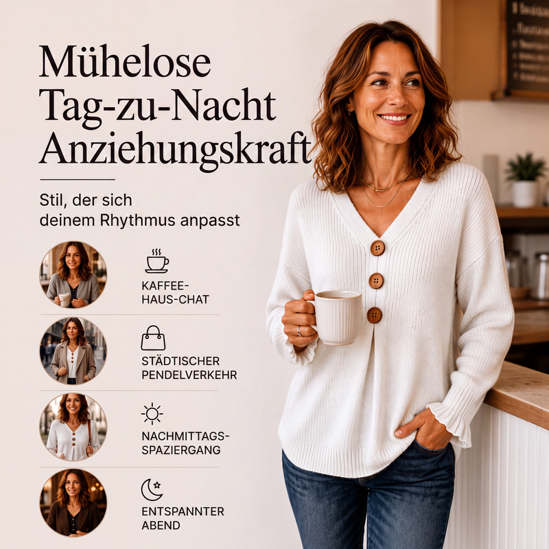 📢📢50%Rabatt!!!🎉✨Damen-Strickpullover mit V-Ausschnitt