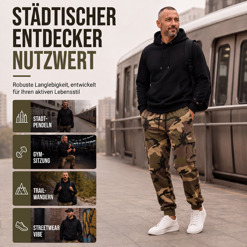 📢📢50%Rabatt!!!🎉✨Cargohose für Herren mit Camouflage-Muster und Kordelzug, geeignet für sportliche Aktivitäten