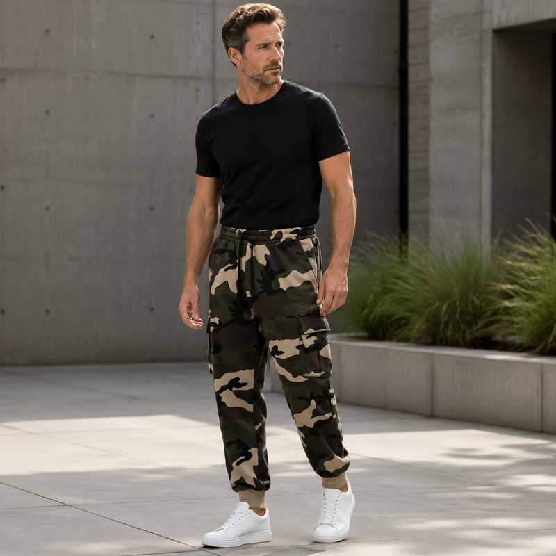 📢📢50%Rabatt!!!🎉✨Cargohose für Herren mit Camouflage-Muster und Kordelzug, geeignet für sportliche Aktivitäten