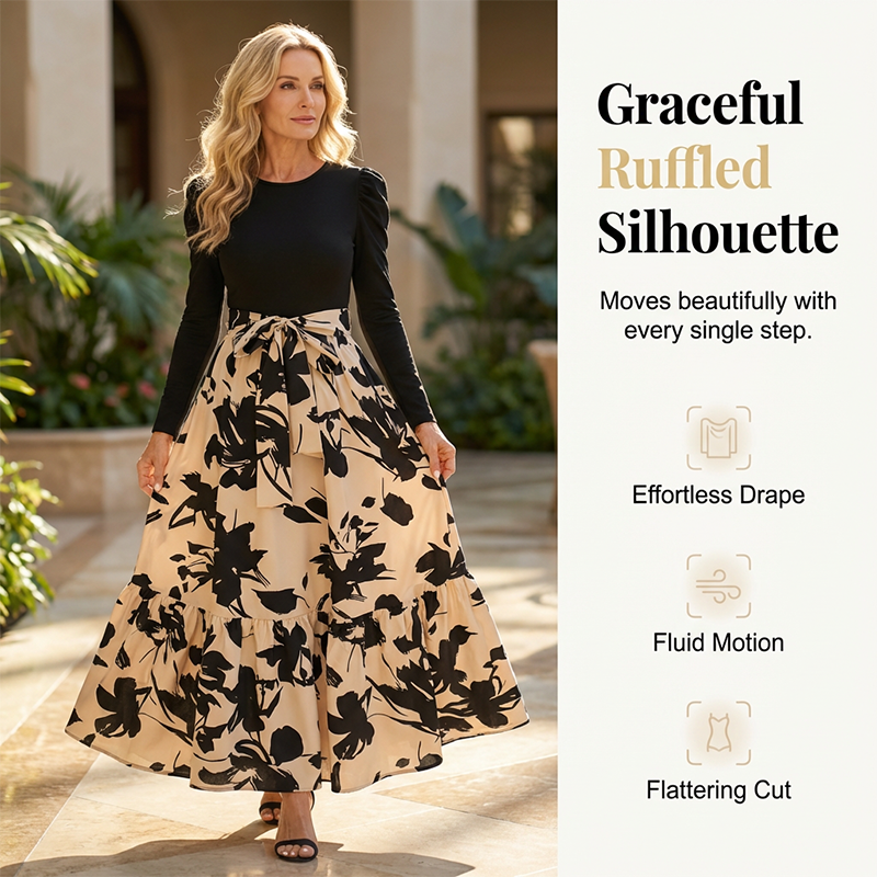 🌸 Blumen-Maxikleid – Komfort & Romantik vereint – Perfekt für alle, die feminine Looks und bequeme Materialien lieben – das Blumenmuster und der A-Linien-Schnitt verleihen dir eine elegante, romantische Ausstrahlung. Jetzt 50% Rabatt!