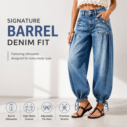 📢📢50% Rabatt!!! 🎉✨ High-Waist-Barrel-Jeans mit Stretch-Anteil für Damen
