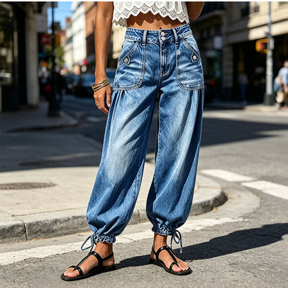 📢📢50% Rabatt!!! 🎉✨ High-Waist-Barrel-Jeans mit Stretch-Anteil für Damen