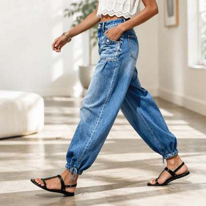📢📢50% Rabatt!!! 🎉✨ High-Waist-Barrel-Jeans mit Stretch-Anteil für Damen