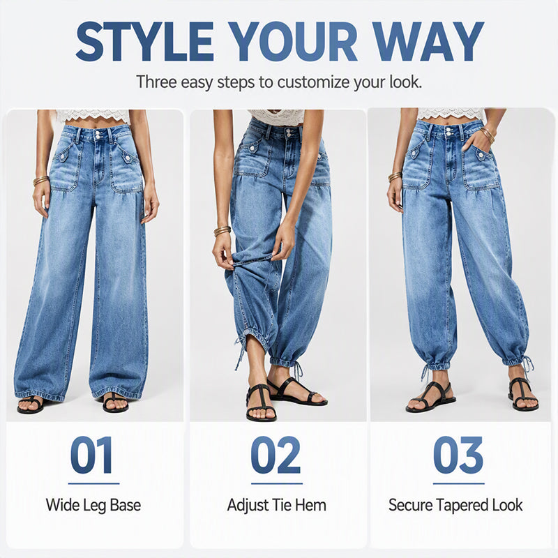 📢📢50% Rabatt!!! 🎉✨ High-Waist-Barrel-Jeans mit Stretch-Anteil für Damen
