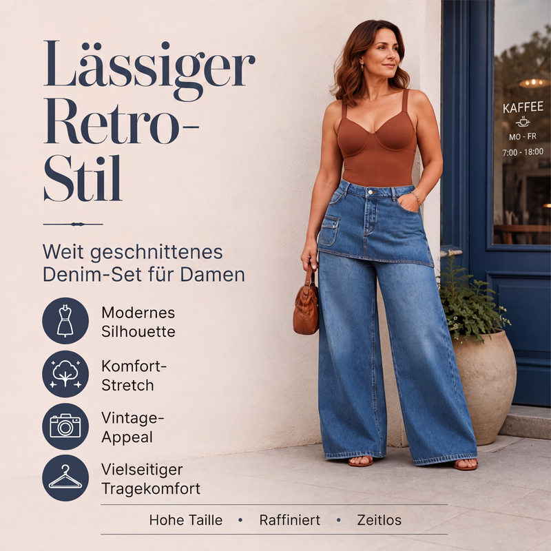 📢📢50% Rabatt!!! 🎉✨ Damen-Lagenrock über Denim-Jeans – Modischer Denim-Lagenrock, vielseitig kombinierbar und perfekt für den Layering-Look – ideal für einen trendigen Auftritt im Alltag & in der Freizeit. Jetzt -50%!