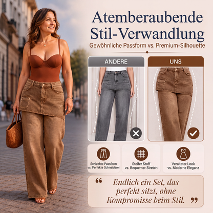 📢📢50% Rabatt!!! 🎉✨ Damen-Lagenrock über Denim-Jeans – Modischer Denim-Lagenrock, vielseitig kombinierbar und perfekt für den Layering-Look – ideal für einen trendigen Auftritt im Alltag & in der Freizeit. Jetzt -50%!