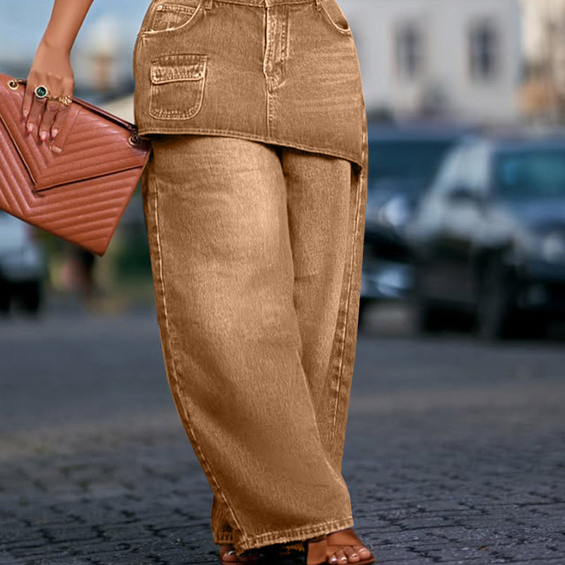 📢📢50% Rabatt!!! 🎉✨ Damen-Lagenrock über Denim-Jeans – Modischer Denim-Lagenrock, vielseitig kombinierbar und perfekt für den Layering-Look – ideal für einen trendigen Auftritt im Alltag & in der Freizeit. Jetzt -50%!