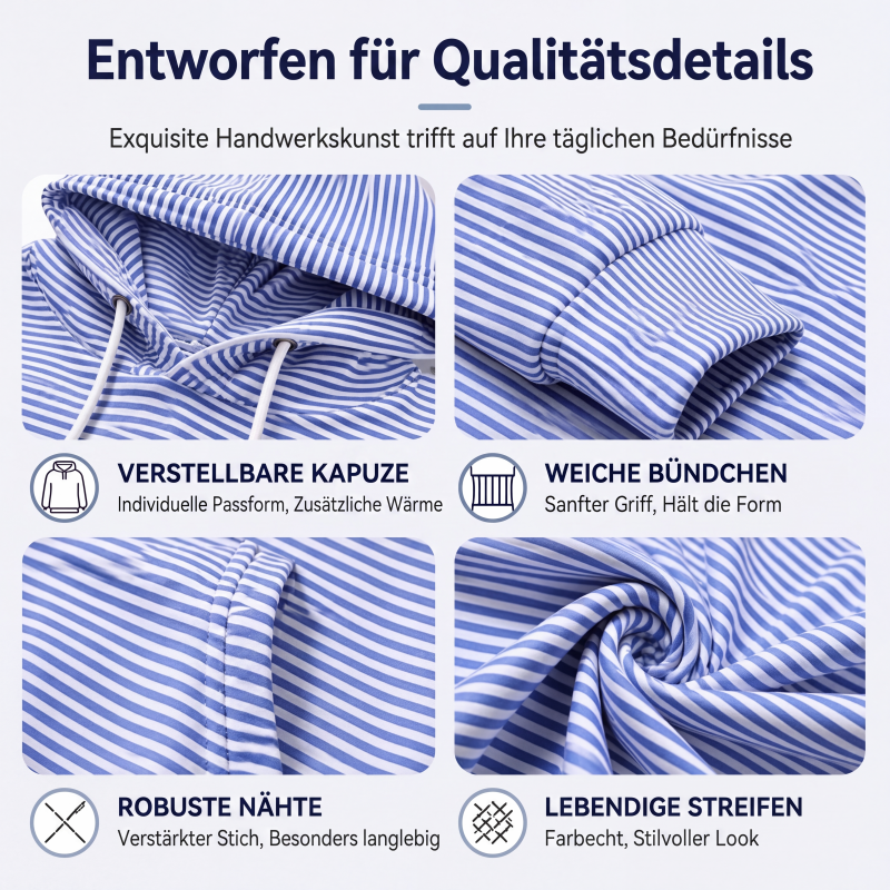 📢📢50%Rabatt!!!🎉✨Gestreefter Patchwork-Hoodie für Damen