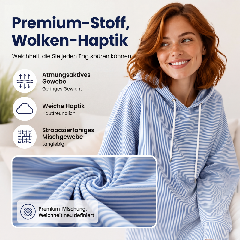 📢📢50%Rabatt!!!🎉✨Gestreefter Patchwork-Hoodie für Damen