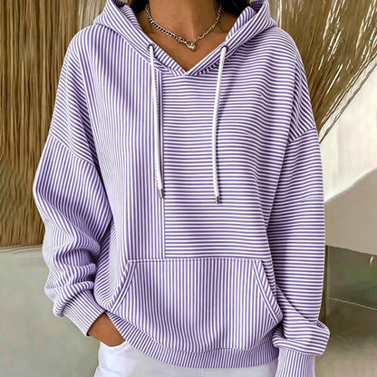 📢📢50%Rabatt!!!🎉✨Gestreefter Patchwork-Hoodie für Damen