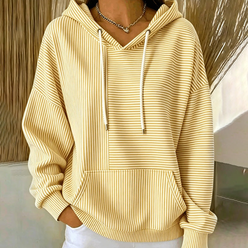 📢📢50%Rabatt!!!🎉✨Gestreefter Patchwork-Hoodie für Damen
