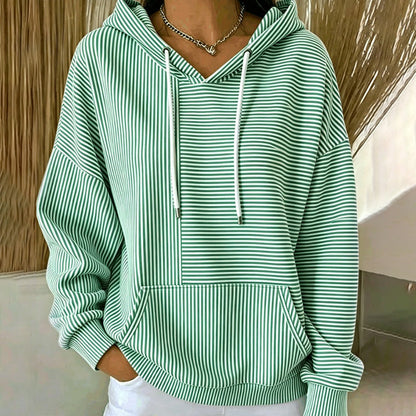 📢📢50%Rabatt!!!🎉✨Gestreefter Patchwork-Hoodie für Damen