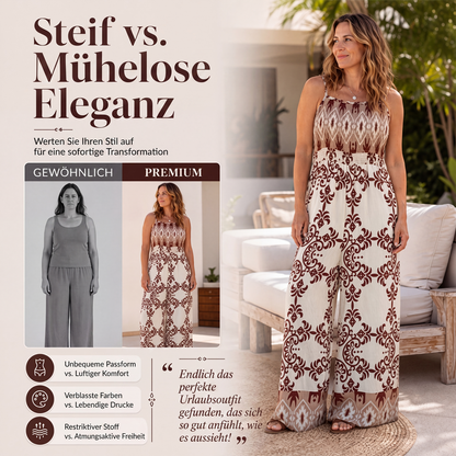 🌸 Boho-Jumpsuit – Komfort & Romantik vereint – Perfekt für alle, die feminine Boho-Looks und bequeme Materialien lieben – der Smokbesatz und der Print verleihen dem Jumpsuit eine elegante, romantische Ausstrahlung. Jetzt 50% Rabatt!