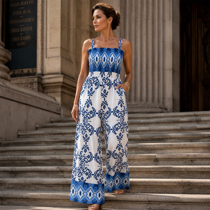 🌸 Boho-Jumpsuit – Komfort & Romantik vereint – Perfekt für alle, die feminine Boho-Looks und bequeme Materialien lieben – der Smokbesatz und der Print verleihen dem Jumpsuit eine elegante, romantische Ausstrahlung. Jetzt 50% Rabatt!