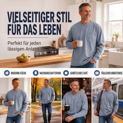 📢📢50% Rabatt!!! 🎉✨ Langarm-T-Shirt für Herren – lockere Passform
