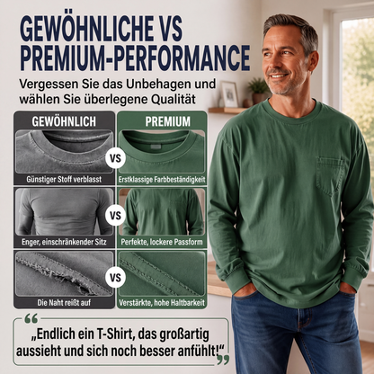 📢📢50% Rabatt!!! 🎉✨ Langarm-T-Shirt für Herren – lockere Passform
