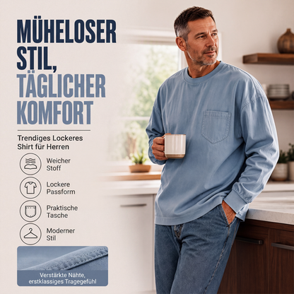 📢📢50% Rabatt!!! 🎉✨ Langarm-T-Shirt für Herren – lockere Passform