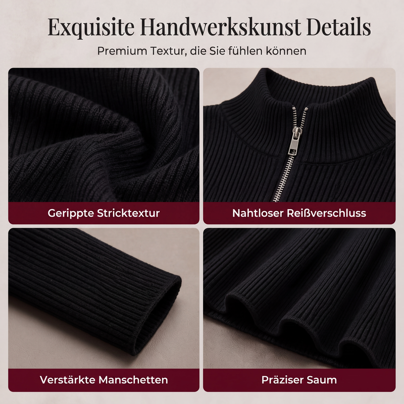 📢📢50% Rabatt!!! 🎉✨ Damen Geripptes Slim-Fit Kleid mit halbem Reißverschluss