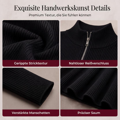 📢📢50% Rabatt!!! 🎉✨ Damen Geripptes Slim-Fit Kleid mit halbem Reißverschluss