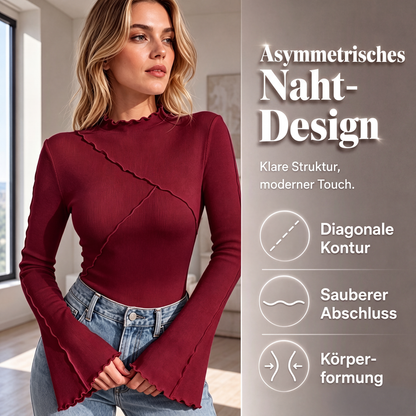 📢📢50% Rabatt!!! 🎉✨ Schmeichelndes asymmetrisches Rüschenoberteil für Damen