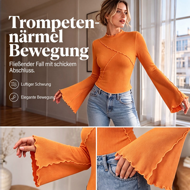 📢📢50% Rabatt!!! 🎉✨ Schmeichelndes asymmetrisches Rüschenoberteil für Damen