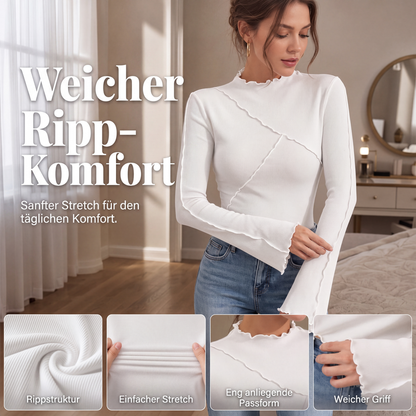 📢📢50% Rabatt!!! 🎉✨ Schmeichelndes asymmetrisches Rüschenoberteil für Damen