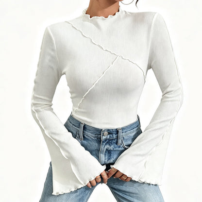 📢📢50% Rabatt!!! 🎉✨ Schmeichelndes asymmetrisches Rüschenoberteil für Damen