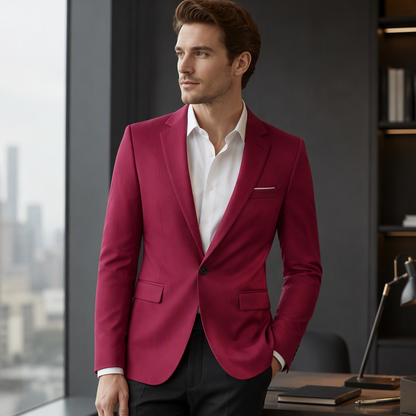 📢📢50% Rabatt!!! 🎉✨ Herren Slim Fit Blazer mit Knopfleiste & Revers