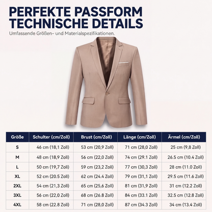 📢📢50% Rabatt!!! 🎉✨ Herren Slim Fit Blazer mit Knopfleiste & Revers