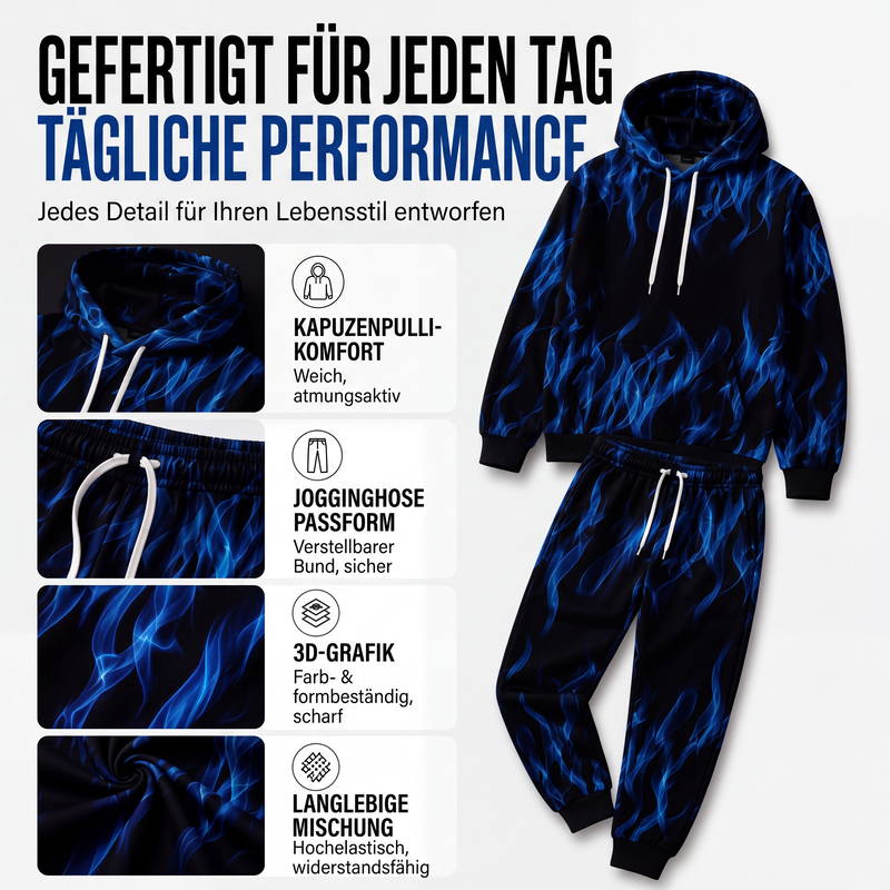 📢📢50% Rabatt!!! 🎉✨ Bedrucktes Hoodie- & Jogginghosen-Set für Herren