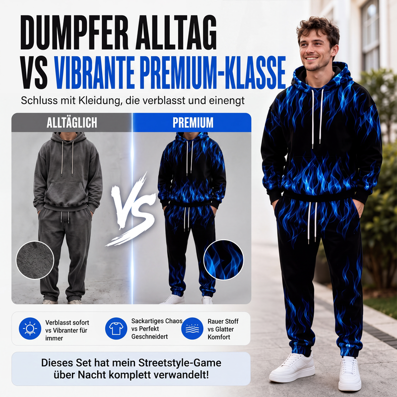 📢📢50% Rabatt!!! 🎉✨ Bedrucktes Hoodie- & Jogginghosen-Set für Herren