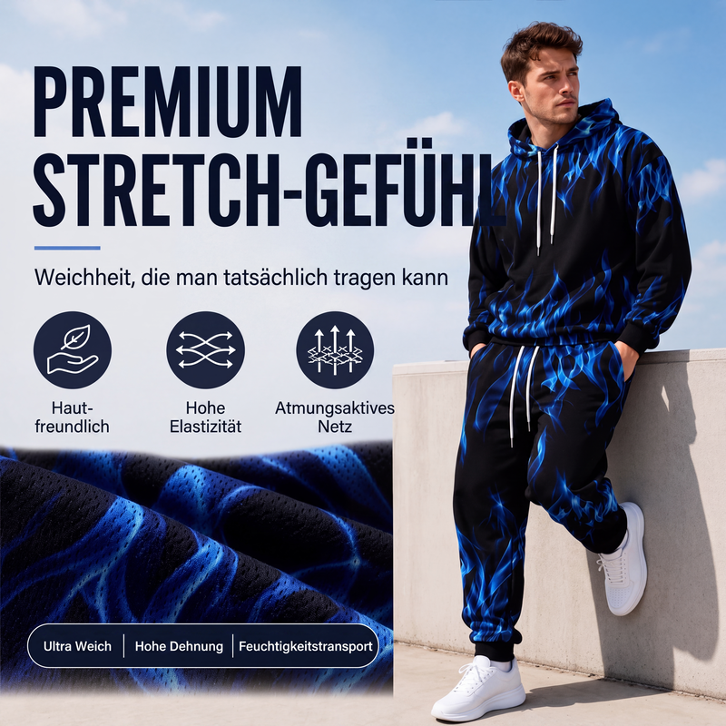 📢📢50% Rabatt!!! 🎉✨ Bedrucktes Hoodie- & Jogginghosen-Set für Herren