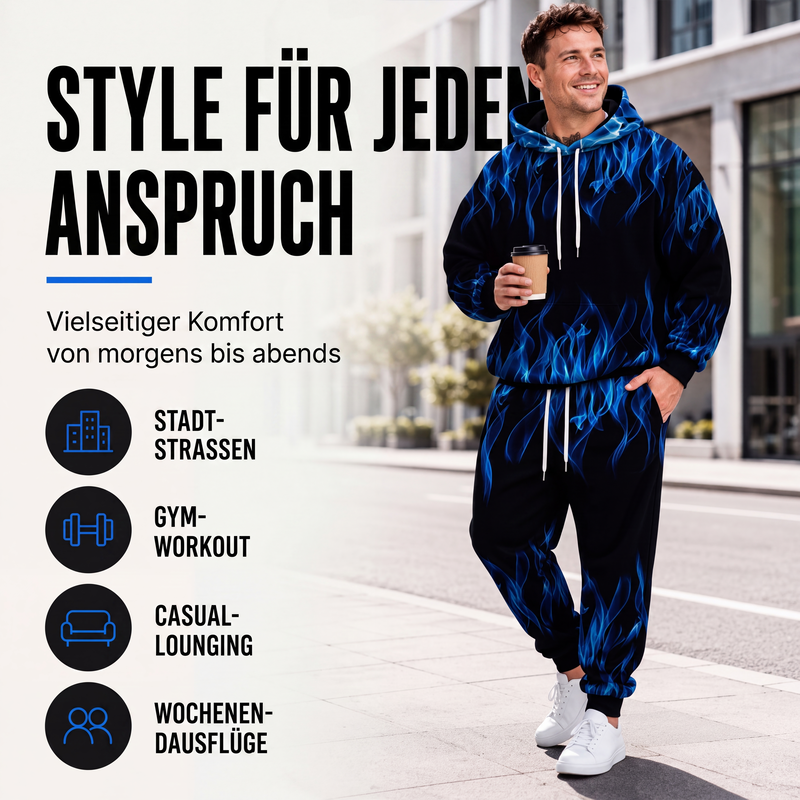 📢📢50% Rabatt!!! 🎉✨ Bedrucktes Hoodie- & Jogginghosen-Set für Herren