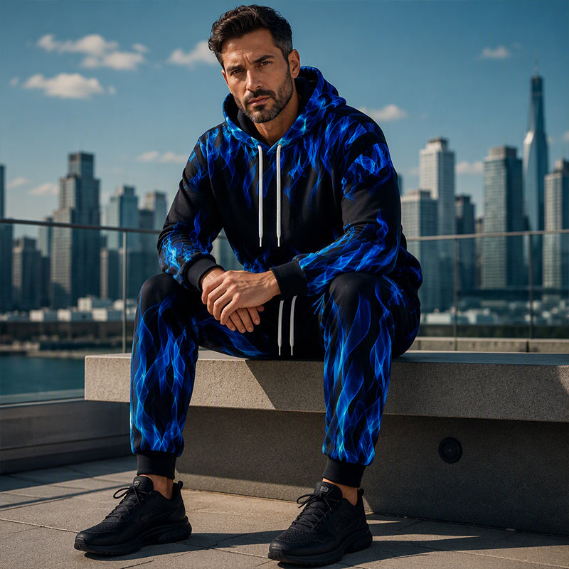 📢📢50% Rabatt!!! 🎉✨ Bedrucktes Hoodie- & Jogginghosen-Set für Herren