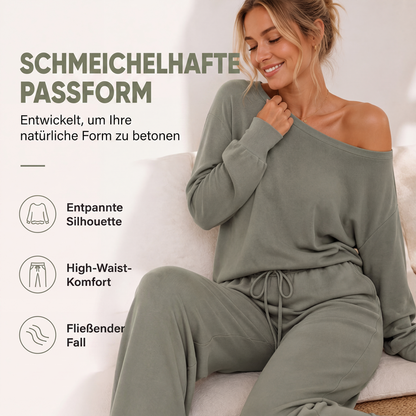 📢📢50% Rabatt!!! 🎉✨ Damen-Set aus schulterfreiem Oberteil & weiten Hosen