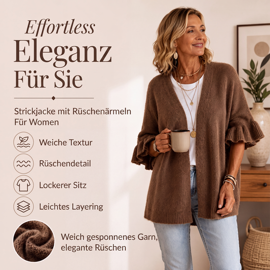 📢📢50% Rabatt!!! 🎉✨ Damen-Strickcardigan mit Rüschenärmeln