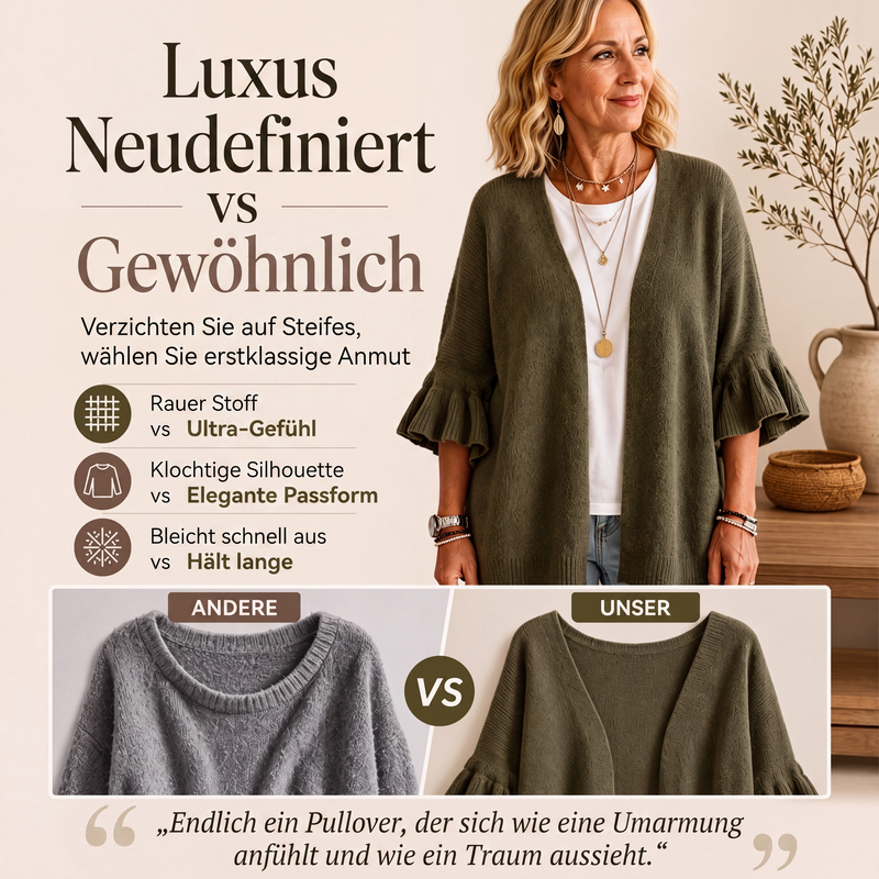 📢📢50% Rabatt!!! 🎉✨ Damen-Strickcardigan mit Rüschenärmeln
