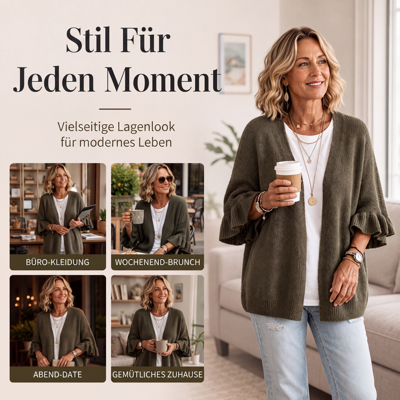 📢📢50% Rabatt!!! 🎉✨ Damen-Strickcardigan mit Rüschenärmeln