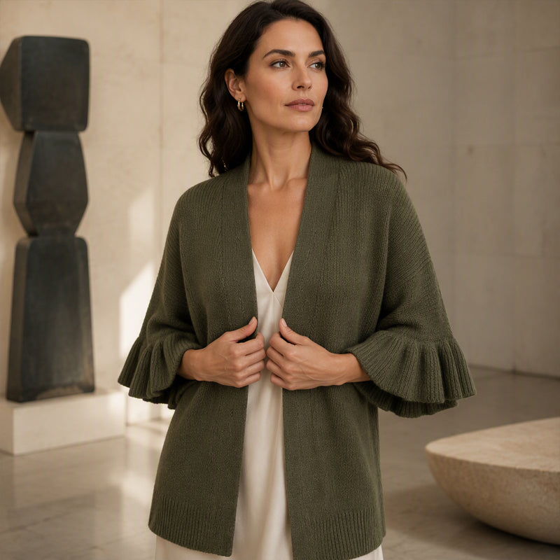 📢📢50% Rabatt!!! 🎉✨ Damen-Strickcardigan mit Rüschenärmeln