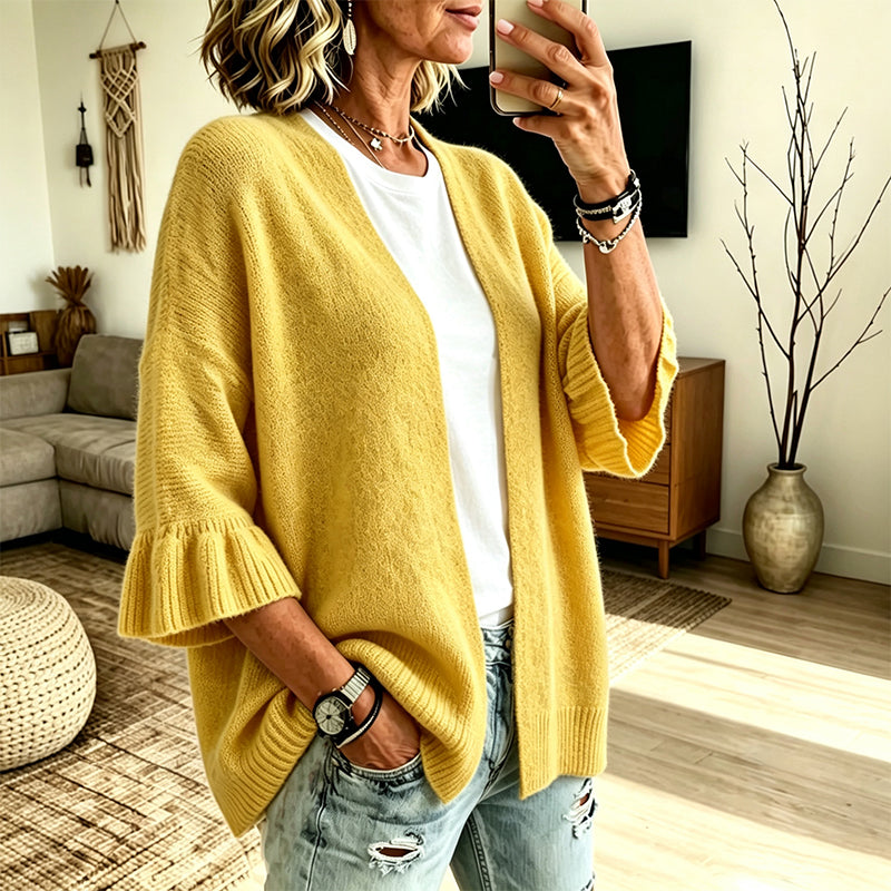 📢📢50% Rabatt!!! 🎉✨ Damen-Strickcardigan mit Rüschenärmeln