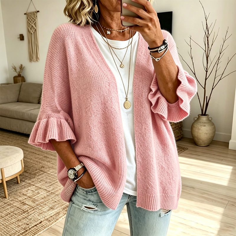 📢📢50% Rabatt!!! 🎉✨ Damen-Strickcardigan mit Rüschenärmeln