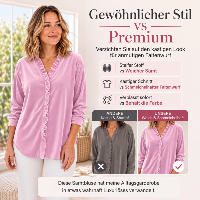 📢📢50% Rabatt!!! 🎉✨ Damen-Bluse in Unifarbe mit Rüschenkragen – Schlichte einfarbige Bluse, verspielter Rüschenkragen und weiches Material – perfekt für einen eleganten Look im Alltag & im Büro. Jetzt -50%!