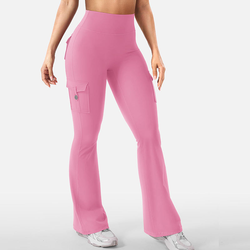 📢📢50% Rabatt!!! 🎉✨ High-Waist Yoga-Hose mit ausgestelltem Bein & Taschen für Damen