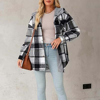 📢📢50% Rabatt!!! 🎉✨ Damen-Kapuzenjacke mit klassischem Karomuster