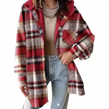 📢📢50% Rabatt!!! 🎉✨ Damen-Kapuzenjacke mit klassischem Karomuster