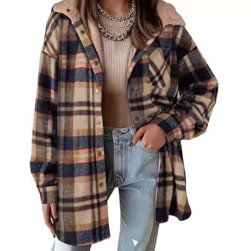 📢📢50% Rabatt!!! 🎉✨ Damen-Kapuzenjacke mit klassischem Karomuster