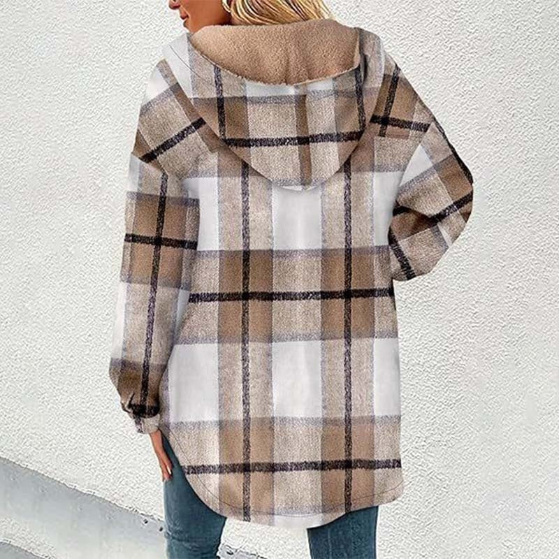 📢📢50% Rabatt!!! 🎉✨ Damen-Kapuzenjacke mit klassischem Karomuster