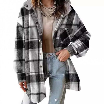 📢📢50% Rabatt!!! 🎉✨ Damen-Kapuzenjacke mit klassischem Karomuster