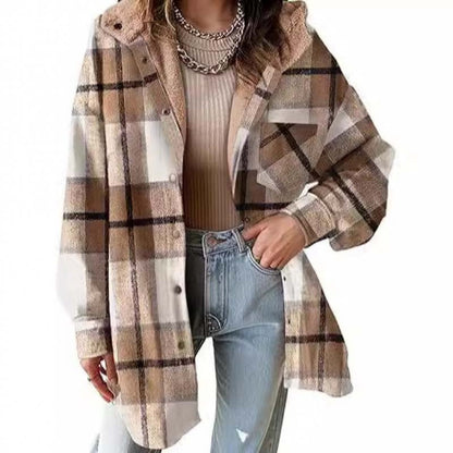 📢📢50% Rabatt!!! 🎉✨ Damen-Kapuzenjacke mit klassischem Karomuster